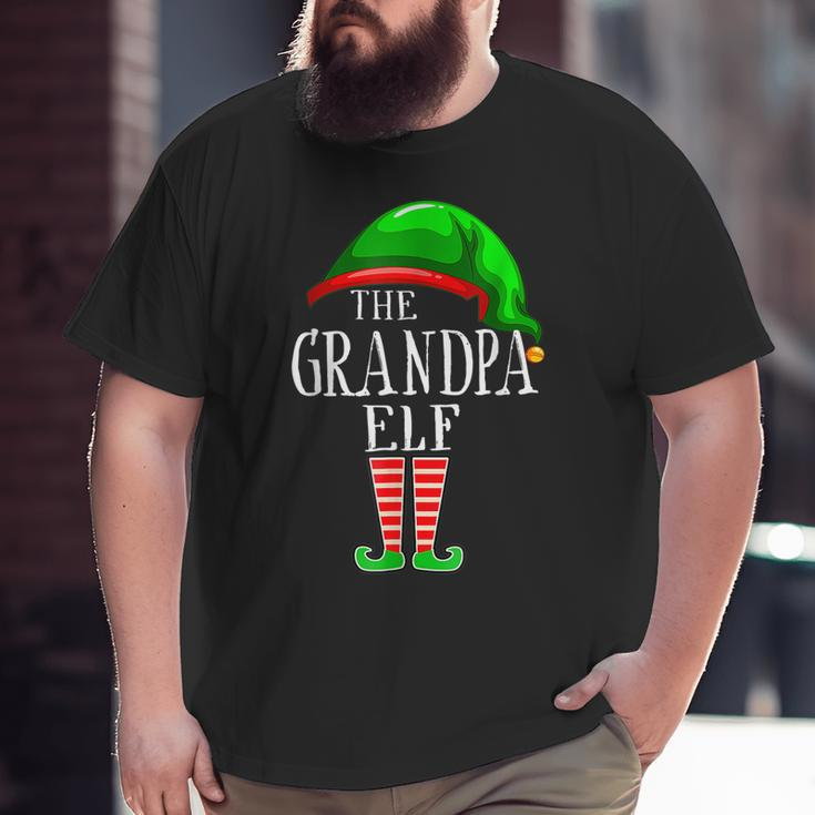 Grandpa Elf Matching Family Group Christmas Party Pajama Big and Tall Men T-shirt