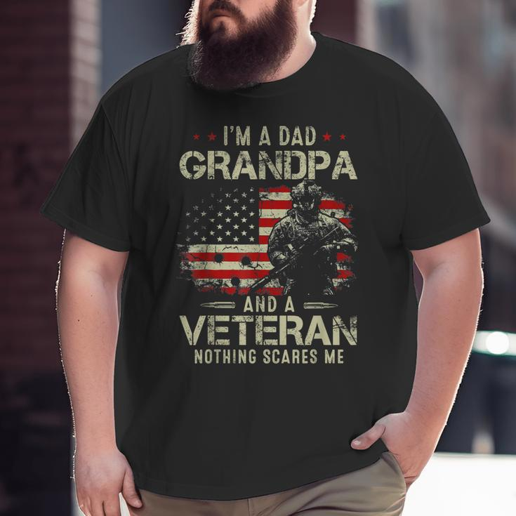 Grandpa For Men Fathers Day I'm A Dad Grandpa Veteran Big and Tall Men T-shirt