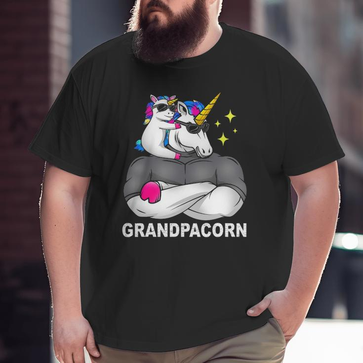 Grandpacorn Muscle Unicorn Toddler With Grandpa Big and Tall Men T-shirt