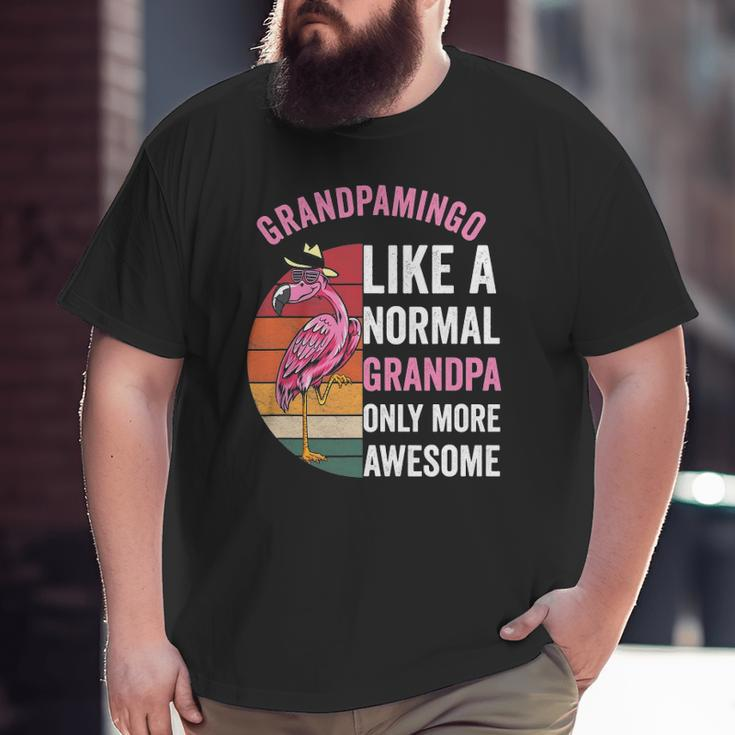Grandpamingo Flamingo Grandpa Retro Flamingo Apparel For Men Big and Tall Men T-shirt