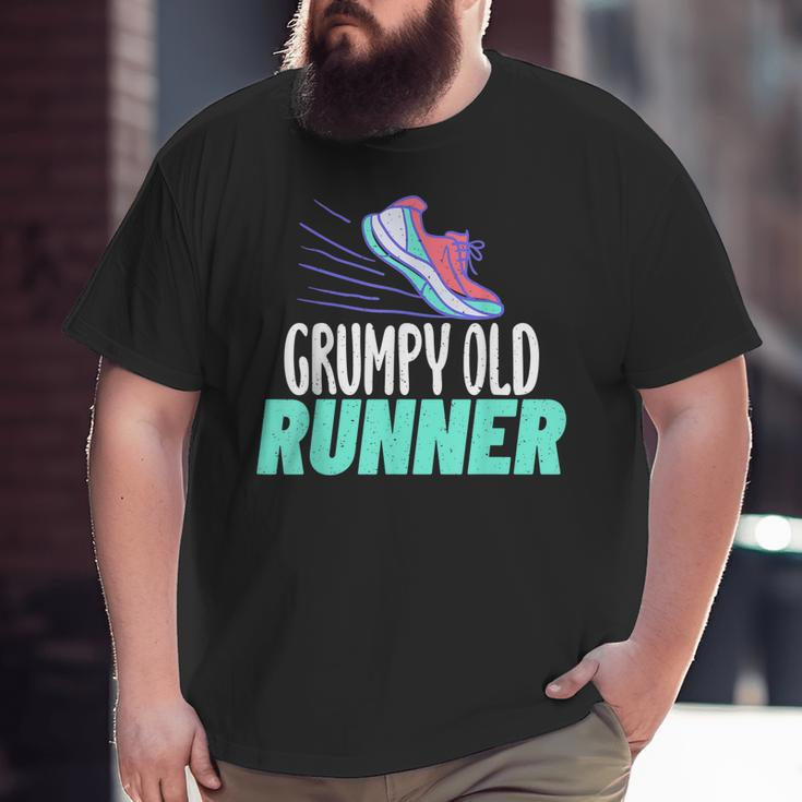 Grumpy Old Runner Grandpa Marathon Runner Big and Tall Men T-shirt