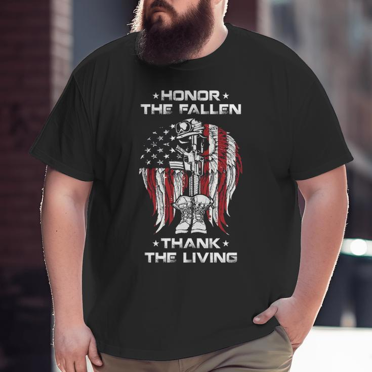 Honor The Fallen Thank The Living Big and Tall Men T-shirt