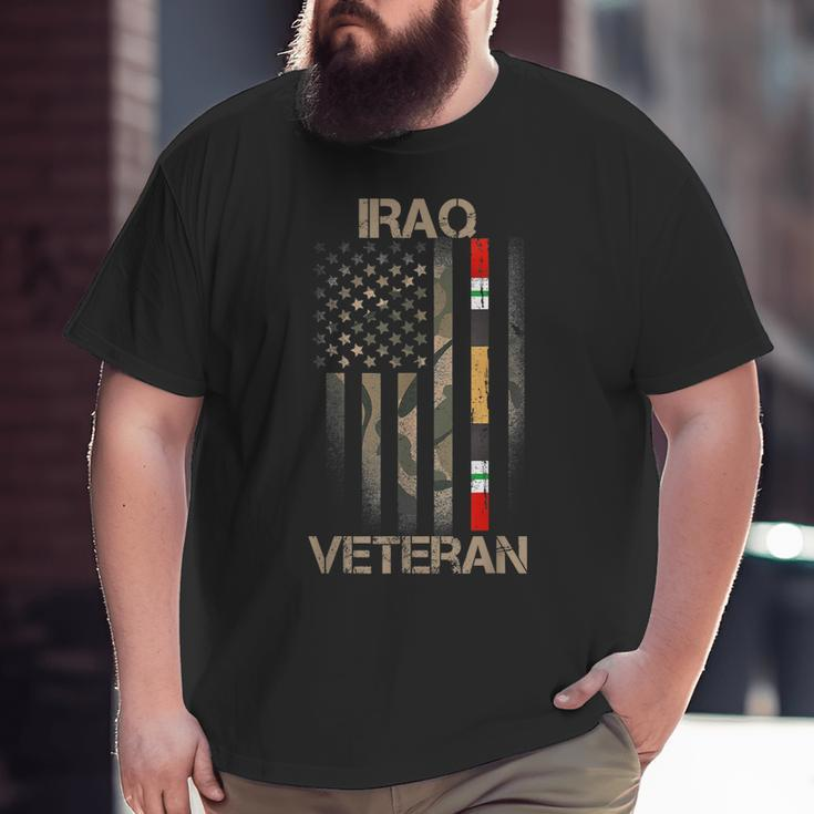 Iraq Veteran American Us Flag Proud Army Military Big and Tall Men T-shirt