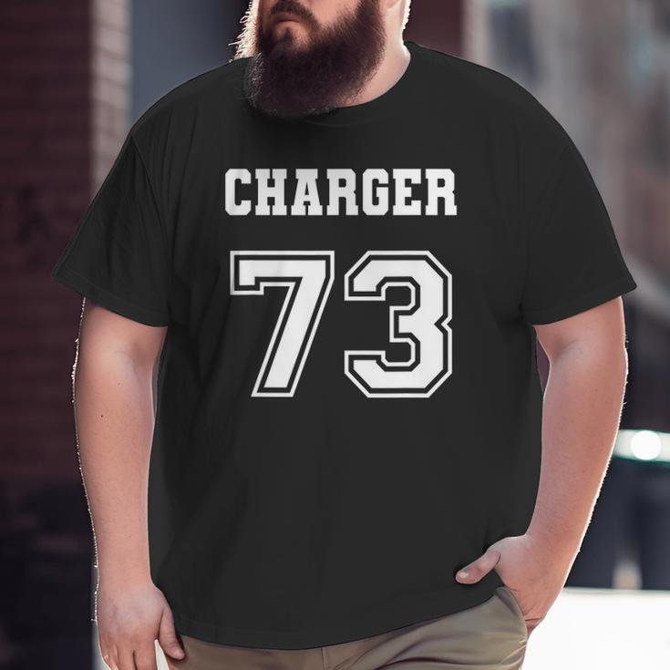 Jersey Style Charger 73 1973 Old School Classic Muscle Car Big and Tall Men T-shirt