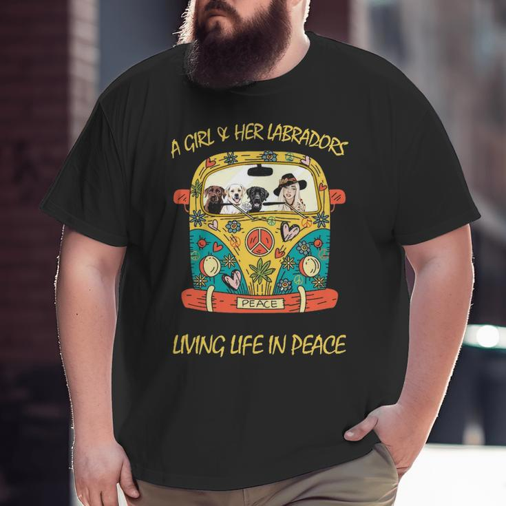 Labrador Living Life In Peace Big and Tall Men T-shirt