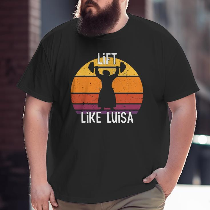 Lift Like Luisa Retro Vintage Sunset Big and Tall Men T-shirt