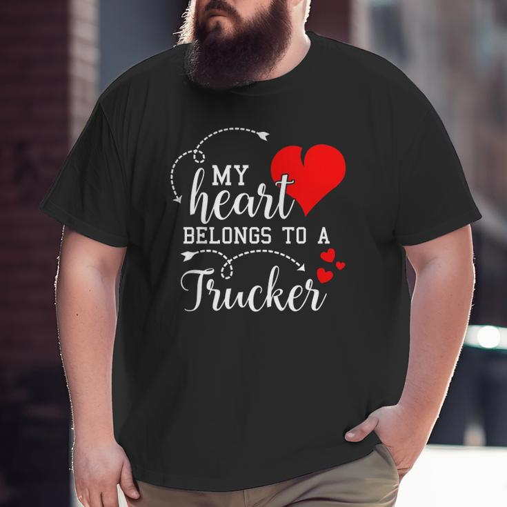 I Love My Trucker Husband Wife Valentine's Day Big and Tall Men T-shirt