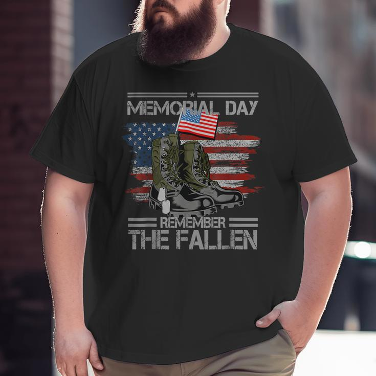 Memorial Day Remember The Fallen Veteran Military Vintage Big and Tall Men T-shirt