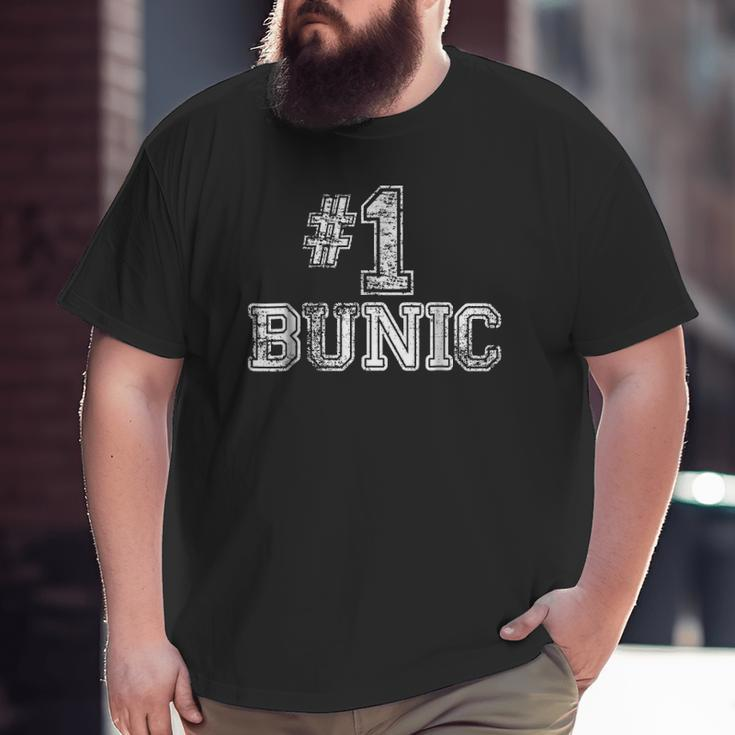 Mens 1 Bunic Number One Father's Day Tee Big and Tall Men T-shirt