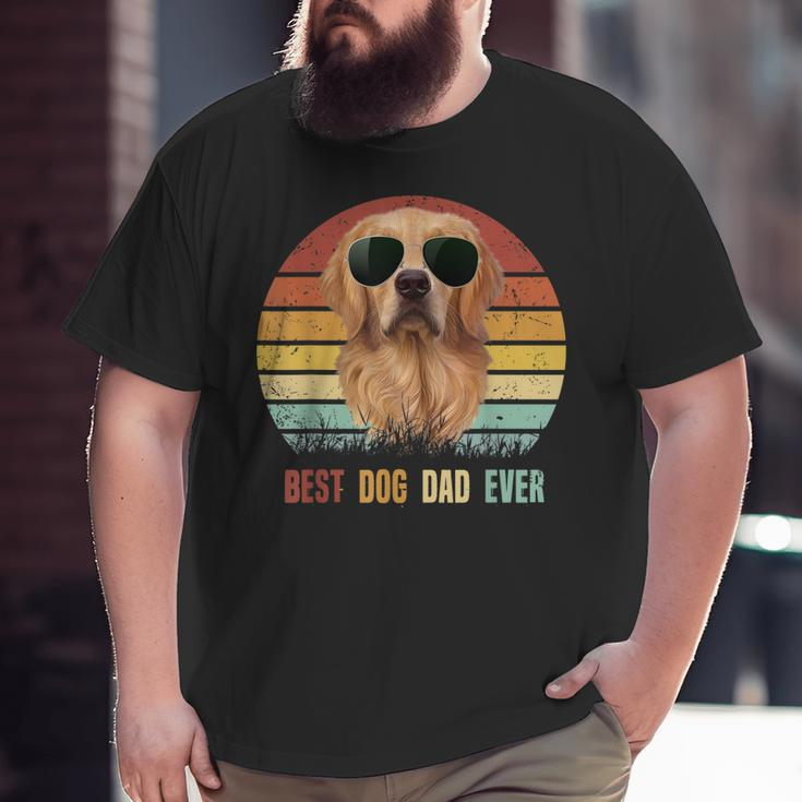 Mens Best Dog Dad Ever Golden Retriever Tshirt Father's Day Big and Tall Men T-shirt