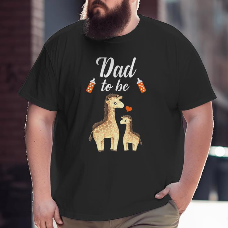 Mens Dad To Be Giraffe Baby Shower Cute Animal Big and Tall Men T-shirt