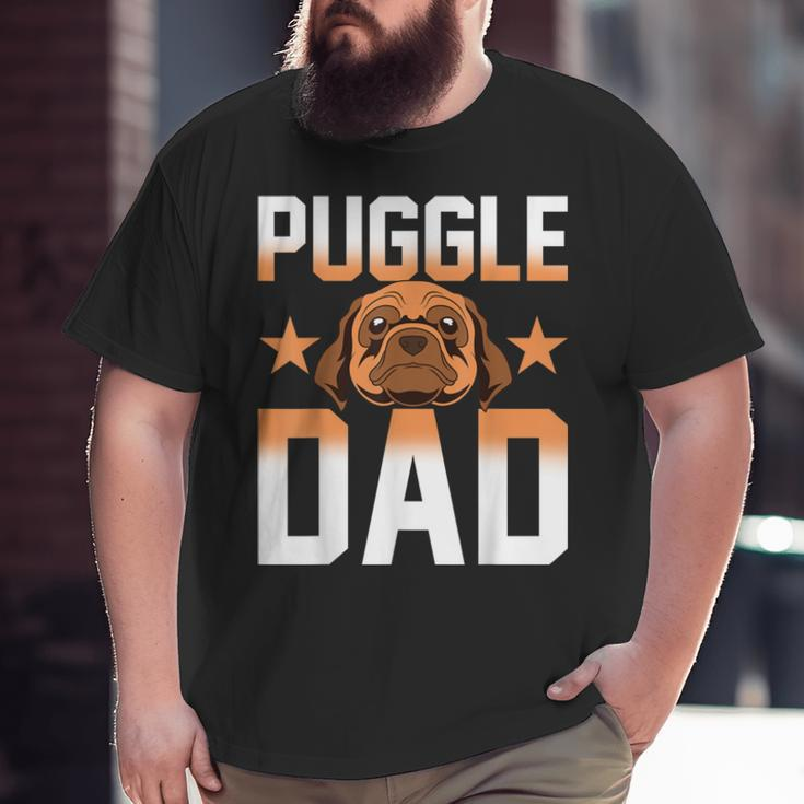 Mens Daddy Puggle Dad Dog Owner Dog Lover Pet Animal Puggle Big and Tall Men T-shirt