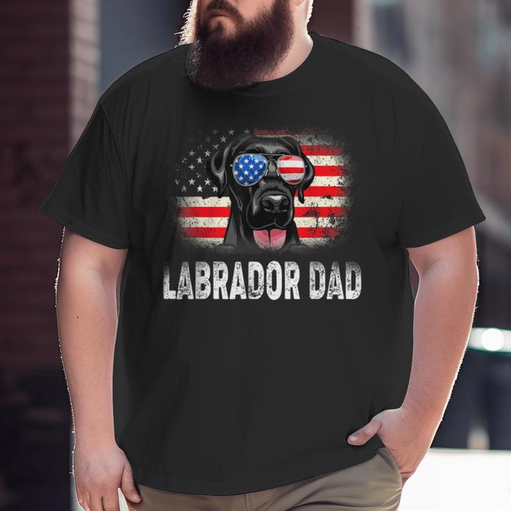 Mens Fun Labrador Dad American Flag Father’S Day Bbmxzvq Big and Tall Men T-shirt