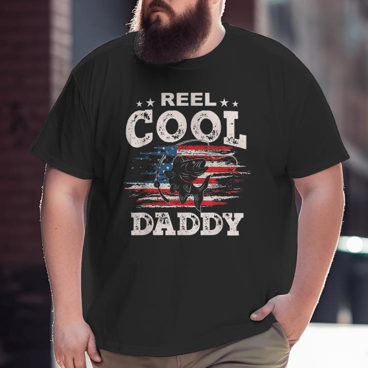 Mens For Father's Day Tee Fishing Reel Cool Daddy Big and Tall Men T-shirt