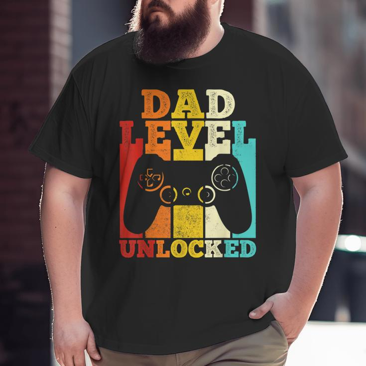 Mens Pregnancy Announcement Dad Level Unlocked Soon To Be Father V2 Big and Tall Men T-shirt
