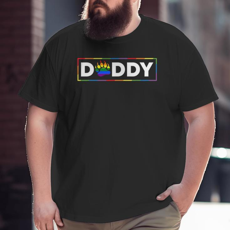 Mens Proud Gay Daddy Bear Paw Pride Rainbow Lgbtq Dad Fathers Day Big and Tall Men T-shirt