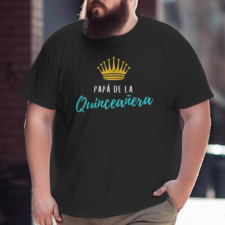 Mens Quinceanera Papa Dad Father Turquoise Theme Party Quince Big and Tall Men T-shirt