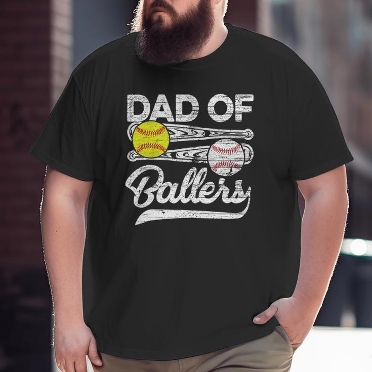 Mens Retro Vintage Father's Day Dad Softball Baseball Lover Big and Tall Men T-shirt