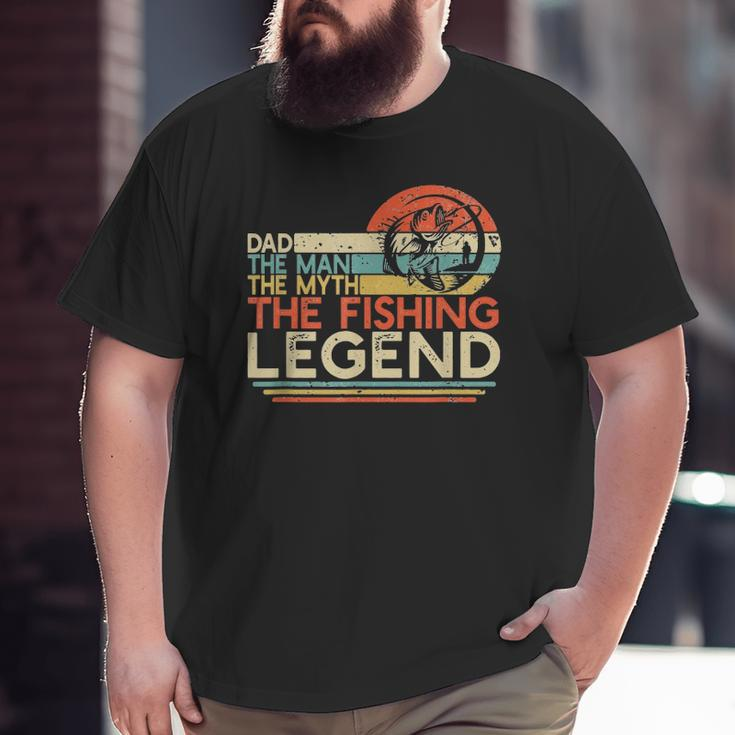 Mens Vintage Bass Fishing Dad Man The Myth The Legend Fisherman Classic Big and Tall Men T-shirt