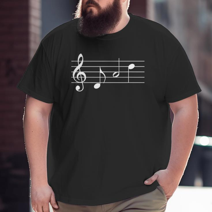 Music Dad Text In Treble Clef Musical Notes Big and Tall Men T-shirt