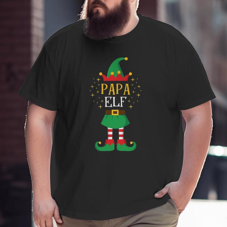 Papa Elf Father Xmas Cute Matching Family Elfs Big and Tall Men T-shirt