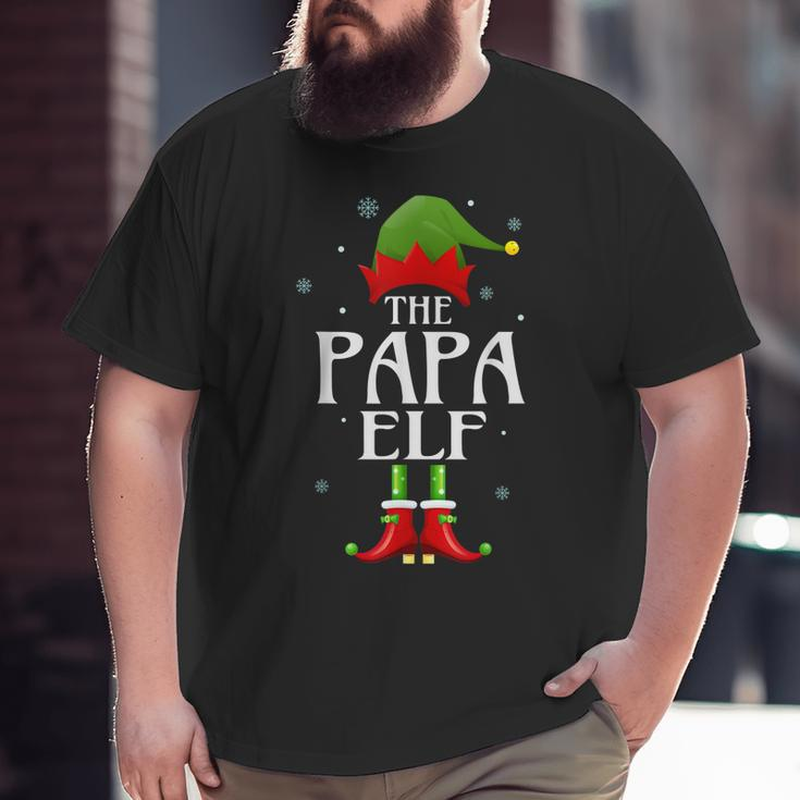 Papa Elf Xmas Matching Family Group Christmas Party Pajama Big and Tall Men T-shirt