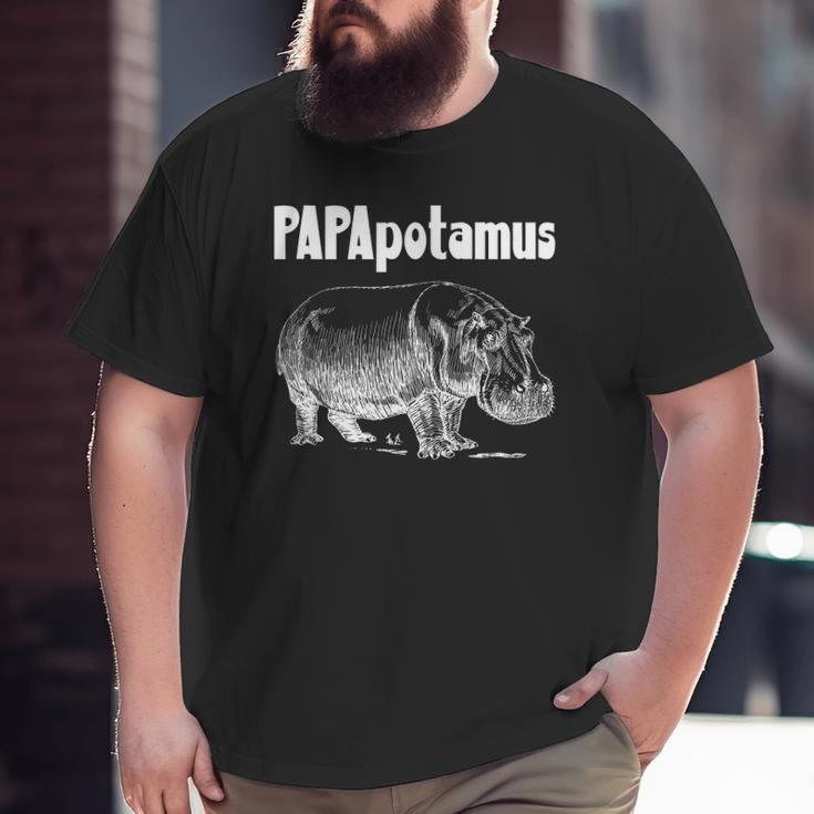 Papapotamus Father Hippo Dad Father's Day Papa Hippopotamus Big and Tall Men T-shirt