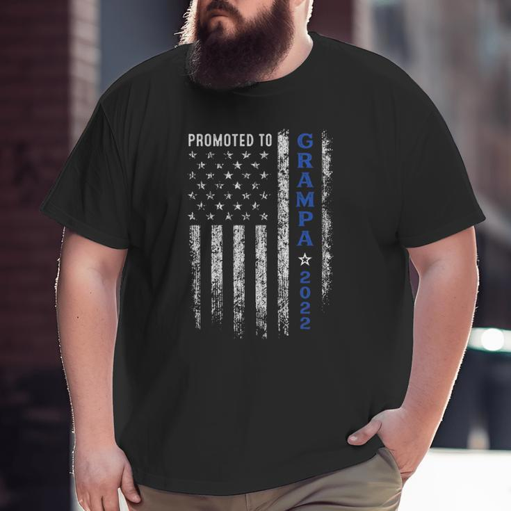 Promoted To Grampa Est 2022 Thin Blue Line American Grandpa Big and Tall Men T-shirt