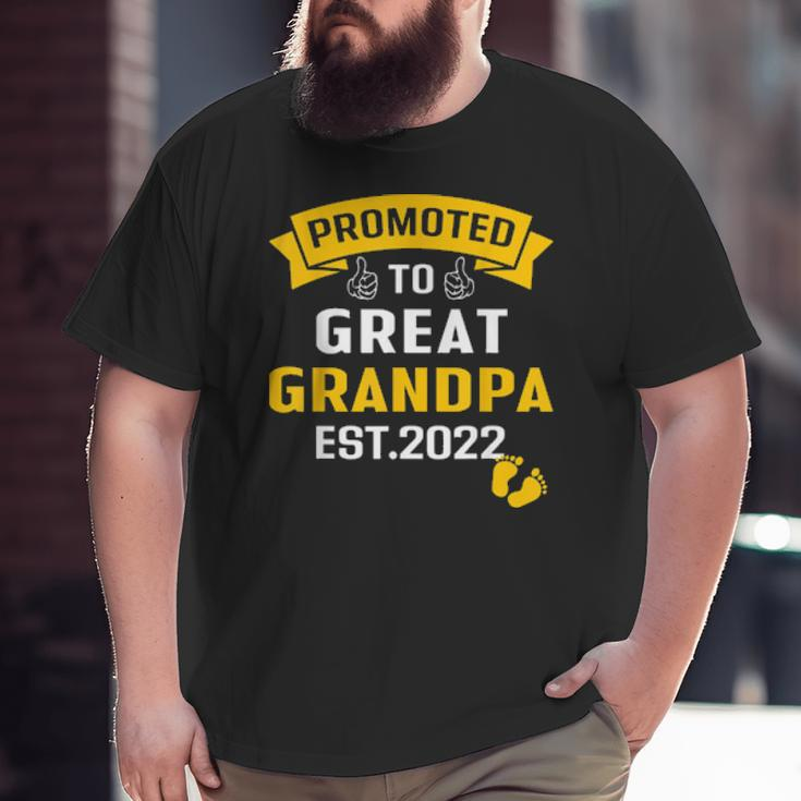 Promoted To Great Grandpa Est 2022 Pregnancy Announcement Big and Tall Men T-shirt