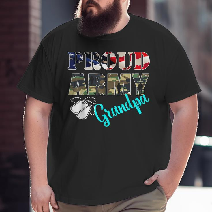 Proud Army Grandpa Flag American Military Family Big and Tall Men T-shirt