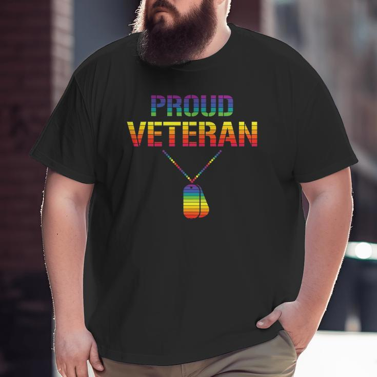 Proud Veteran Lgbtq Veterans Day Gay Pride Army Military Big and Tall Men T-shirt