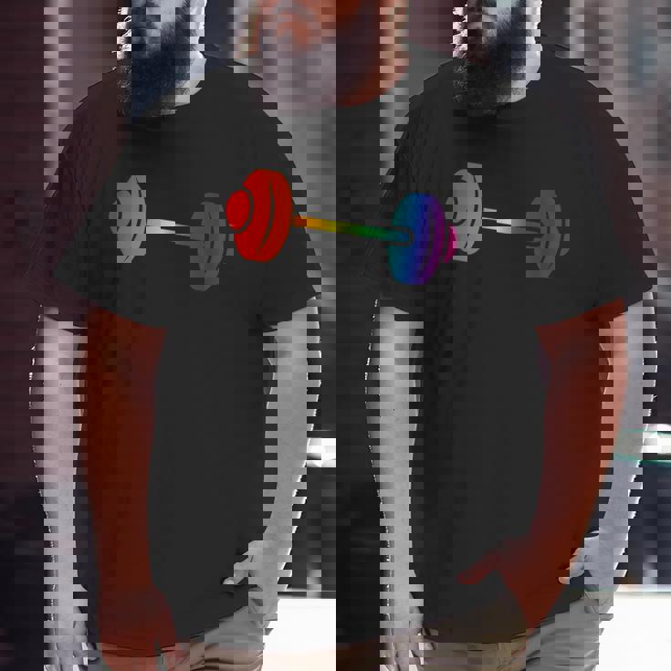 Rainbow Dumbbell For Gay Gym Owners And Lgbtq Fitness Big and Tall Men T-shirt