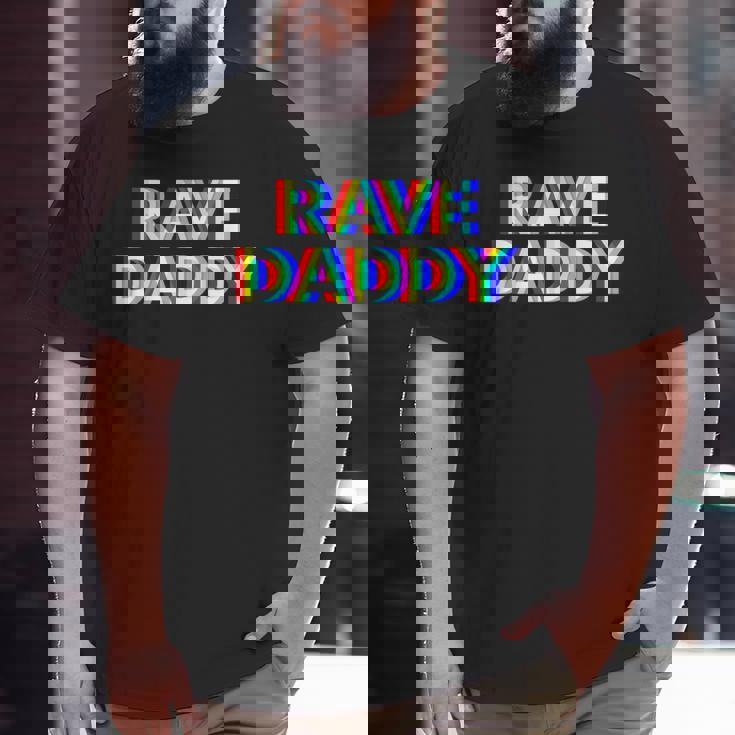 Rave Daddy Glitch Optical Illusion Edm Festival Trippy Big and Tall Men T-shirt