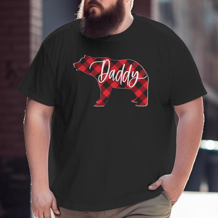 Red Buffalo Plaid Daddy Bear Matching Family Christmas Pj Big and Tall Men T-shirt