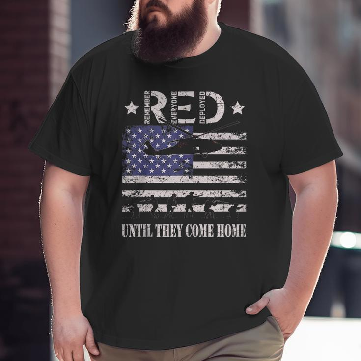 Red Friday Remember Everyone Deployed Military Army Veteran Big and Tall Men T-shirt