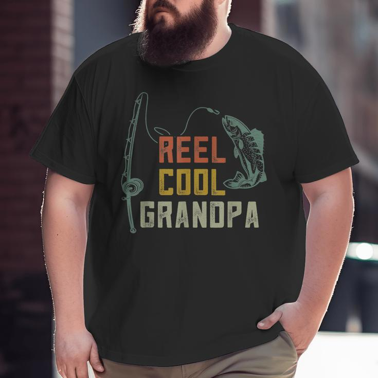 Reel Cool Grandpa Fishing Fun Fathers Day Fishermen Big and Tall Men T-shirt