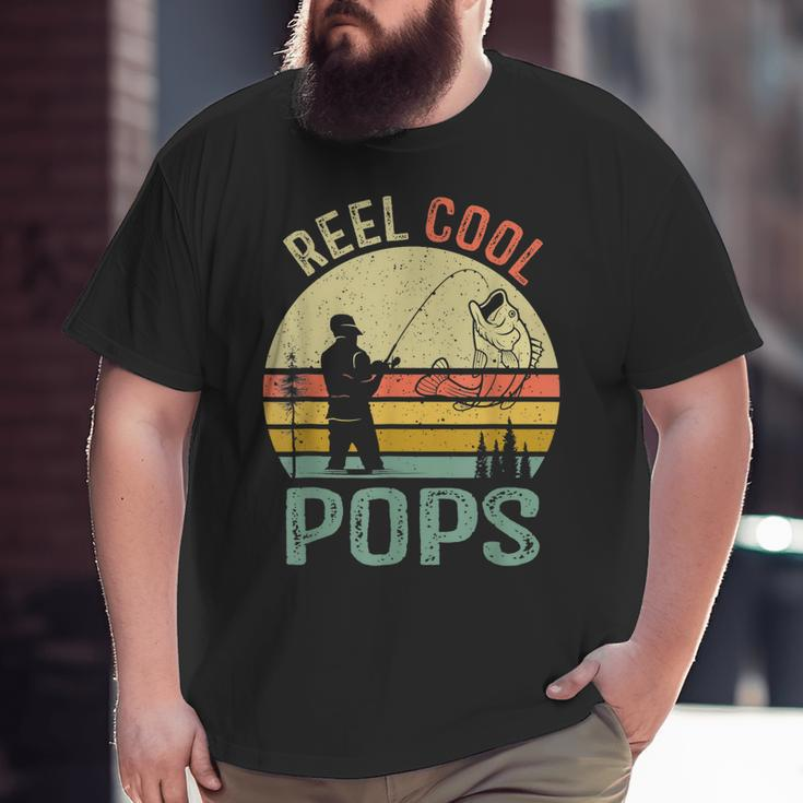 Reel Cool Pops Fishing Dad Father's Day Fisherman Big and Tall Men T-shirt