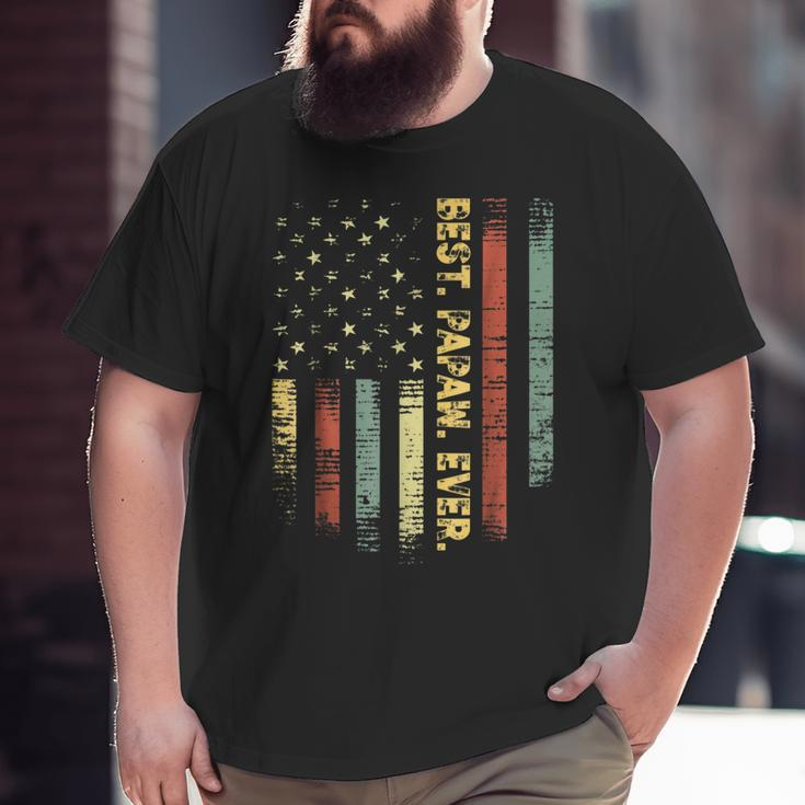 Retro Best Papaw Ever Vintage American FlagFor Dad Big and Tall Men T-shirt