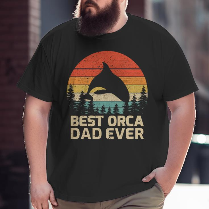 Retro Vintage Best Orca Dad Ever Father’S Day V2 Big and Tall Men T-shirt
