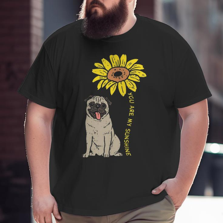 Sunflower Sunshine Pug Cute Animal Pet Dog Big and Tall Men T-shirt