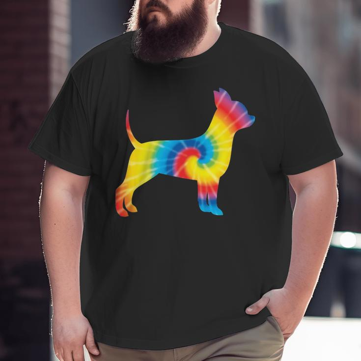 Tie Dye Chihuahua Rainbow Print Dog Pup Hippie Peace Big and Tall Men T-shirt