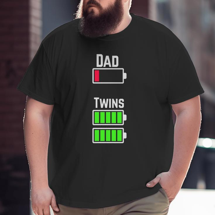 Tired Twin Dad Low Battery Charge Meme Image Big and Tall Men T-shirt