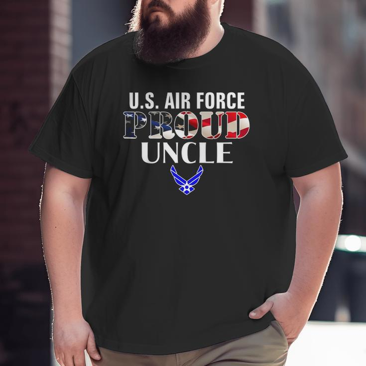 Us Proud Air Force Uncle With American Flag For Veteran Big and Tall Men T-shirt