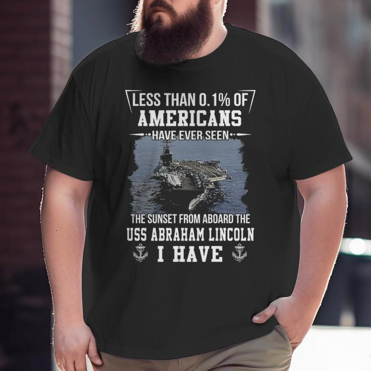 Uss Abraham Lincoln 72 Sunset Big and Tall Men T-shirt
