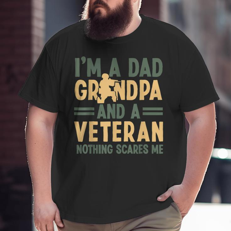 Veteran Dad Grandpa Patriotic Navy Army Veteran Pride Big and Tall Men T-shirt