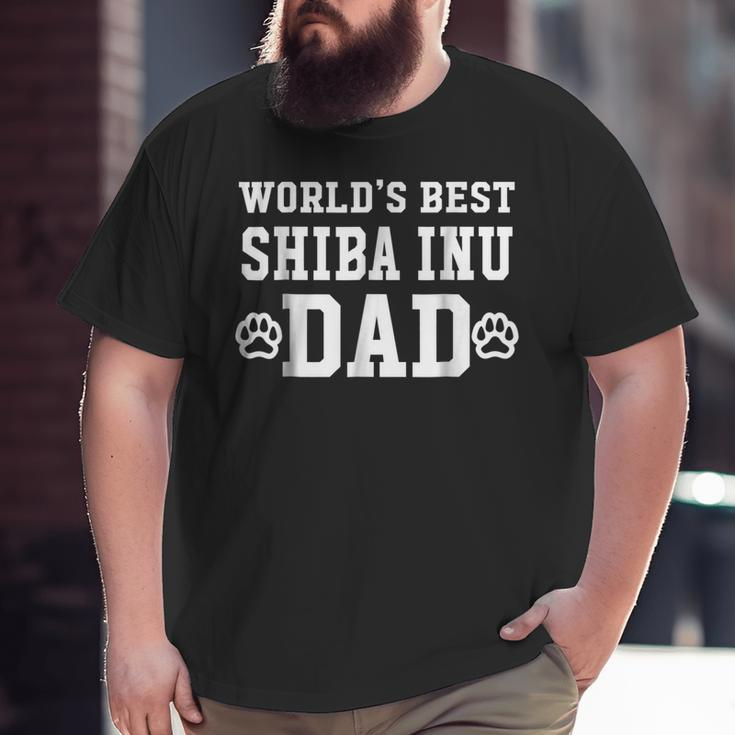 World's Best Shiba Inu Dad Dog Lover Pawprint Big and Tall Men T-shirt