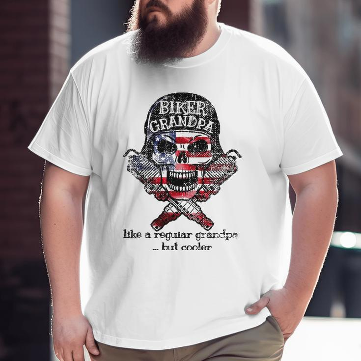 Biker Grandpa Motorcycle Grandfather Tee Big and Tall Men T-shirt