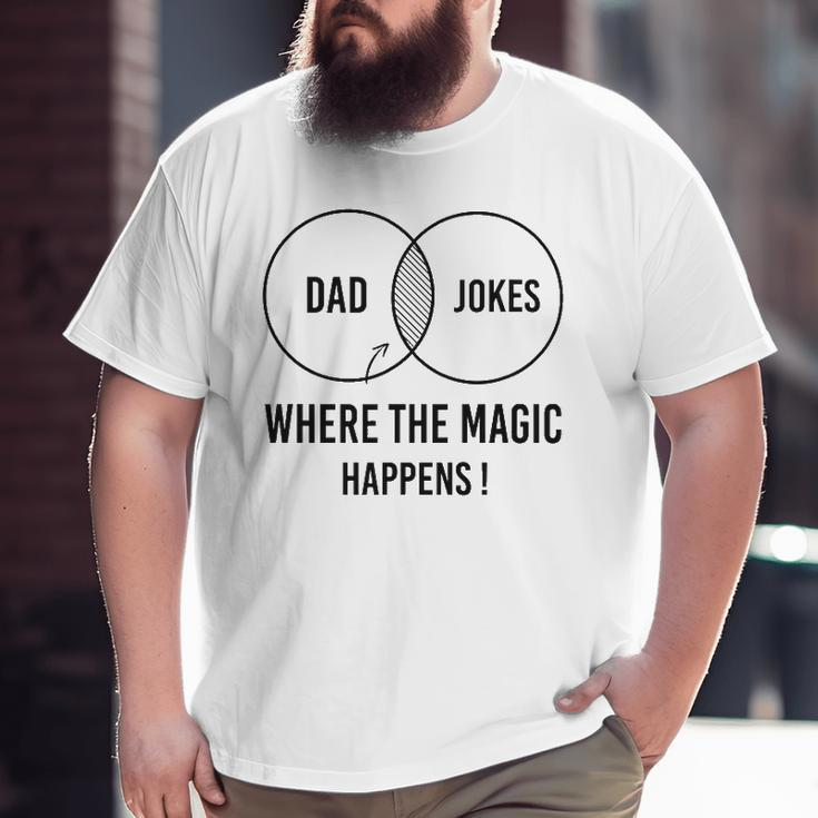 Mens Dad Jokes Where The Magic Happens Father's Day Big and Tall Men T-shirt