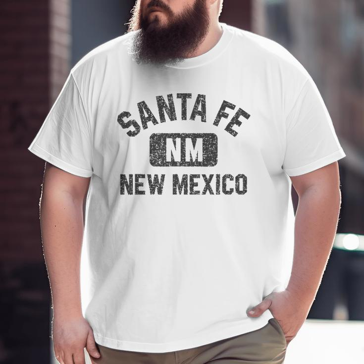Santa Fe Nm Gym Style Black With Distressed Black Print Big and Tall Men T-shirt