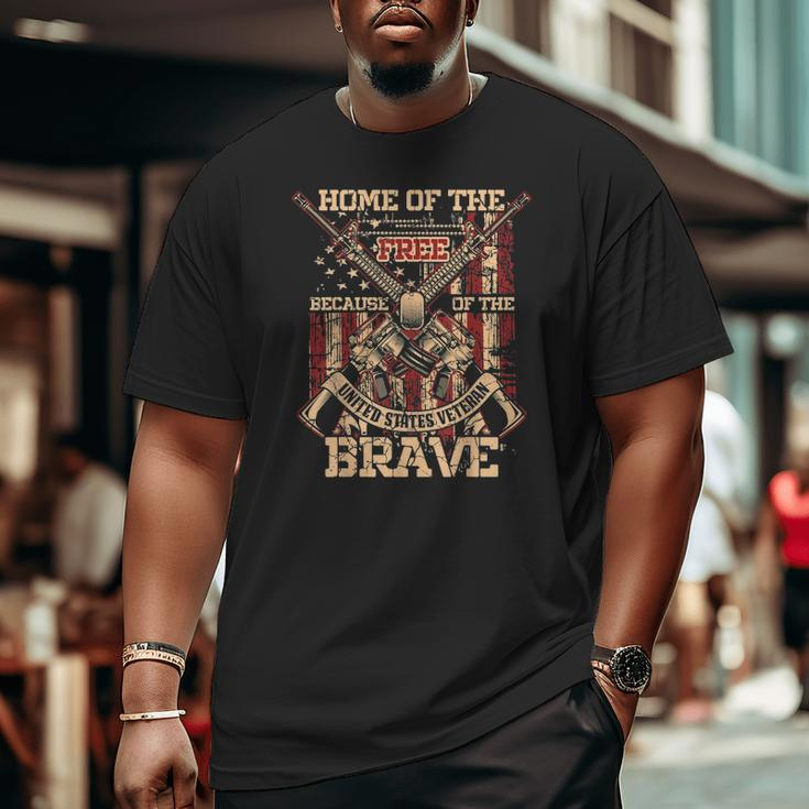 4Th Of July Military Home Of The Free Because Of The Brave Big and Tall Men T-shirt